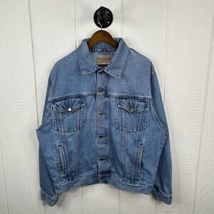 Vintage 90's Wrangler Western Button-Up Denim Jacket Large